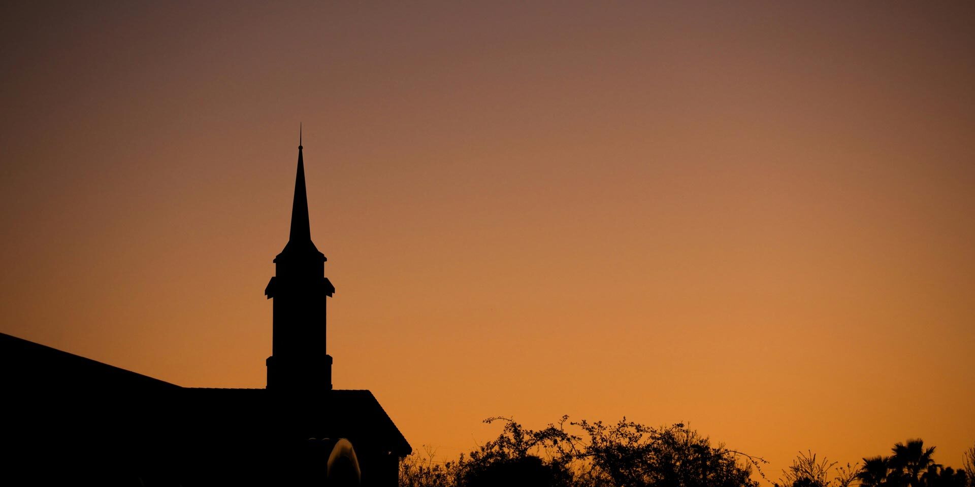 church in sunset